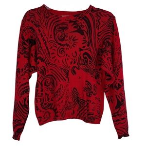 Icarus Womens Size Small Pullover Sweater Artsy Cotton Crew Neck Vintage